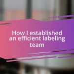 How I established an efficient labeling team