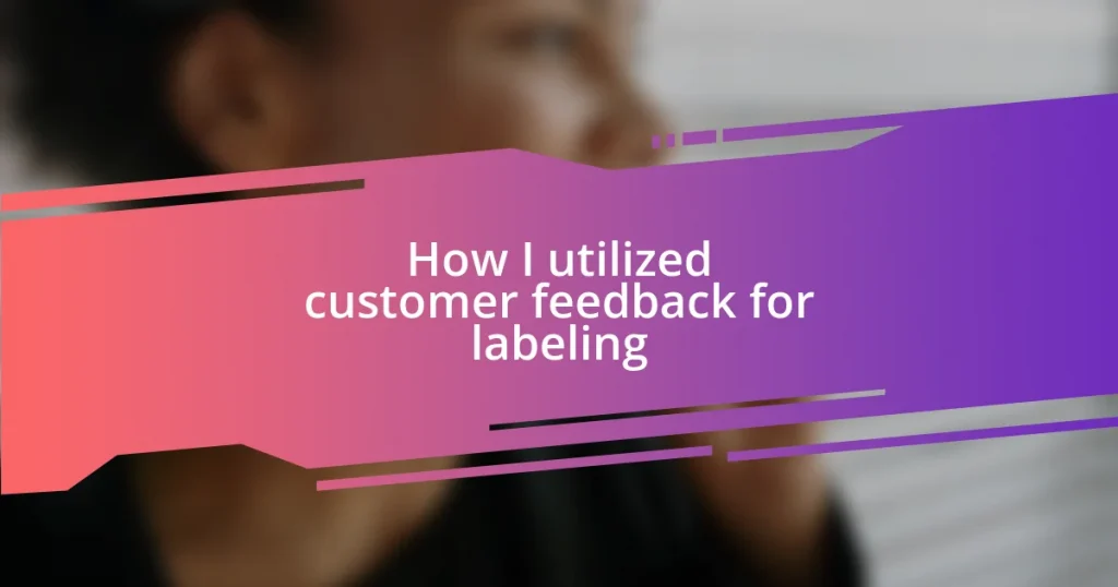 How I utilized customer feedback for labeling