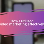 How I utilized video marketing effectively